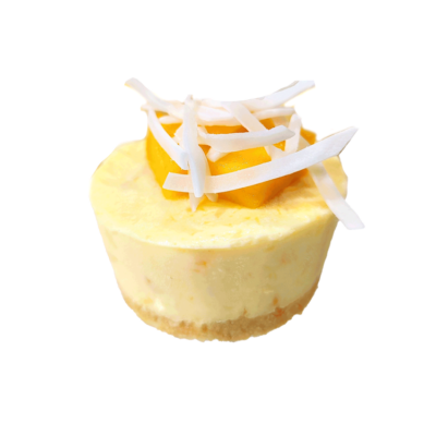Mini Mango Coconut Macadamia Cheesecake
